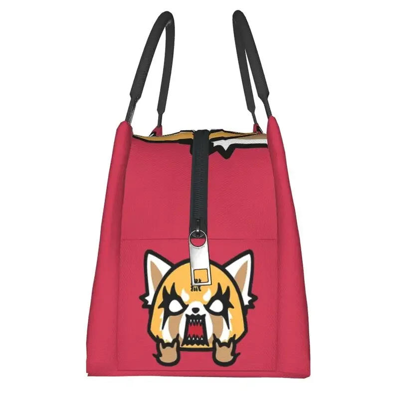 Aggretsuko Anime Manga Borsa per il pranzo termica isolata Donna Aggressive Retsuko Screaming Contenitore per il pranzo riutilizzabile Contenitore per alimenti