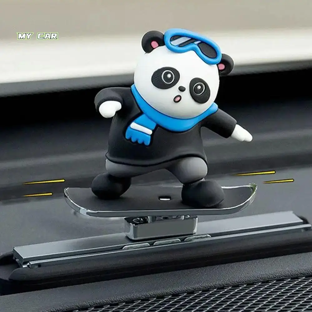 

Skateboarding Panda Dashboard Decoration Styling Cute Car Ornament Dashboard Toy Cartoon Car Interior Accessory Desktop