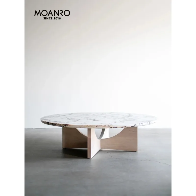 French coffee table medieval marble round retro terrazzo old money solid wood