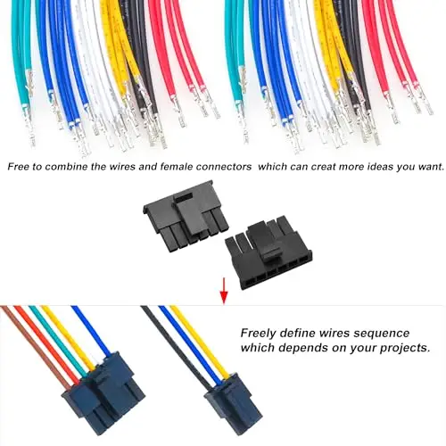 Conector do passo do Micro-ajuste com cabos 22AWG, Molex 3.0mm, única fileira, 1 Pin, 2 Pin, 3 Pin, 4 Pin, 5 Pin, 6Pin Housing, MX3.0 escolhe