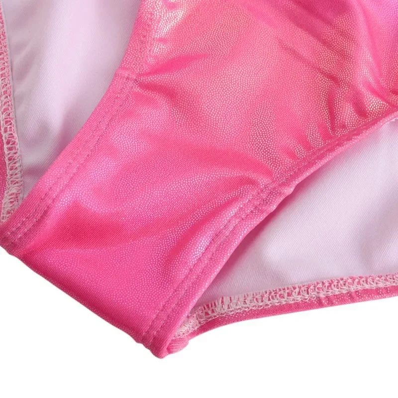 5-10y Kinder Gymnastik Trikot funkelnd taumelnd ärmellose Tanz kleidung rosa süß bequem Tanz Sport Performance Kostüm