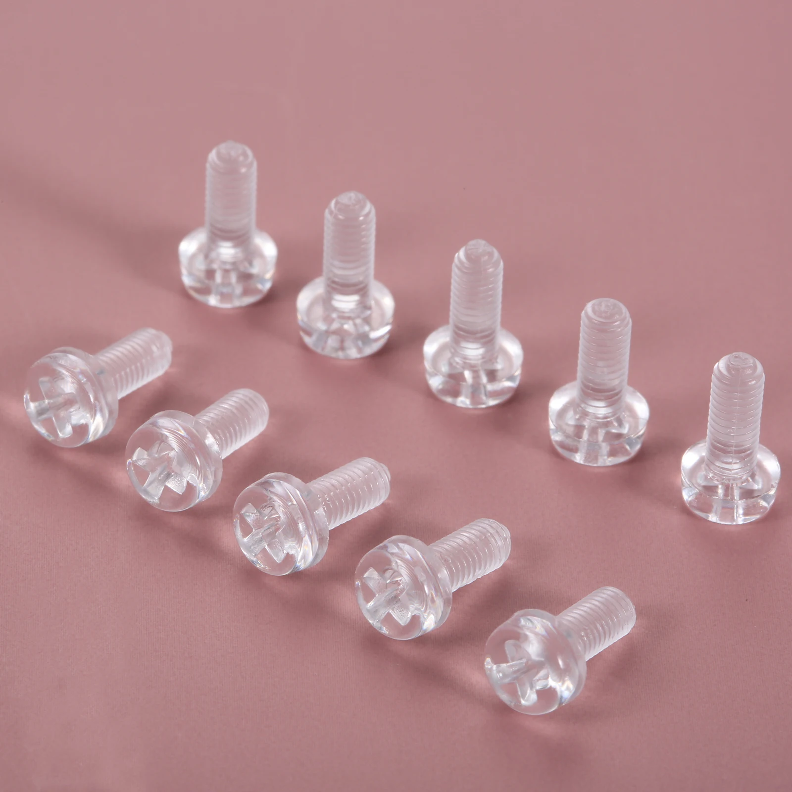 40sets M3*6mm M3*8mm Clear Acrylic Screws & Nuts Cross-head Transparent Tighten Bolt Non-slip Good Insulation Anti-Corrosion