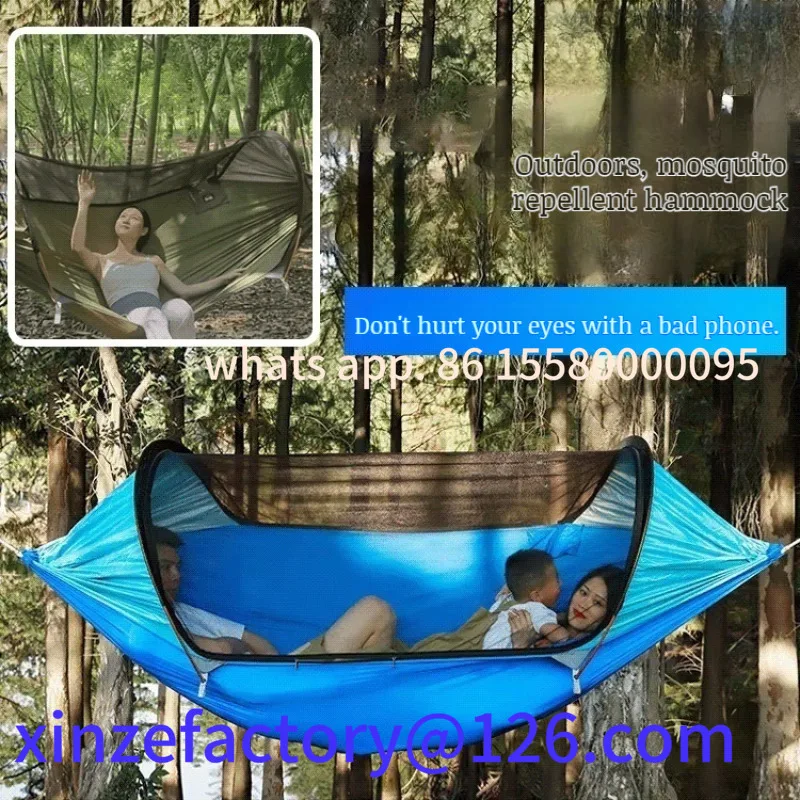 

Customizable Outdoor Camping Hammock 2 Person Nylon Anti-mosquito Insect Sun Shade Tent Portable Sleeping Mosquito