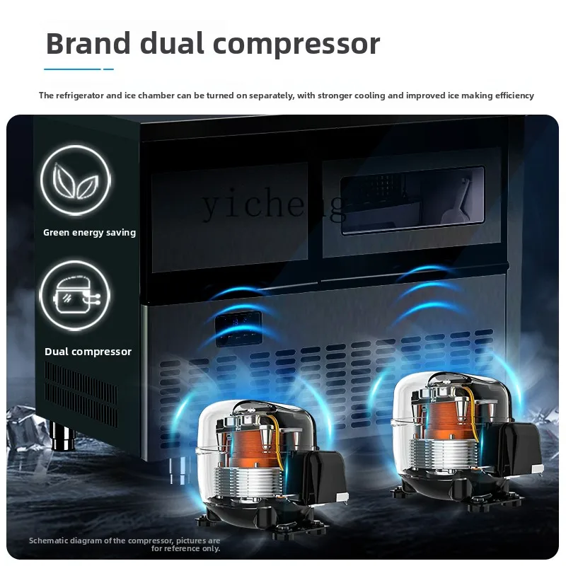 ZC منضدة المبردة معدات متجر الشاي الحليب الثلاجة الأفقية المطبخ الفولاذ المقاوم للصدأ وحدة التحكم آلة الثلج التجارية