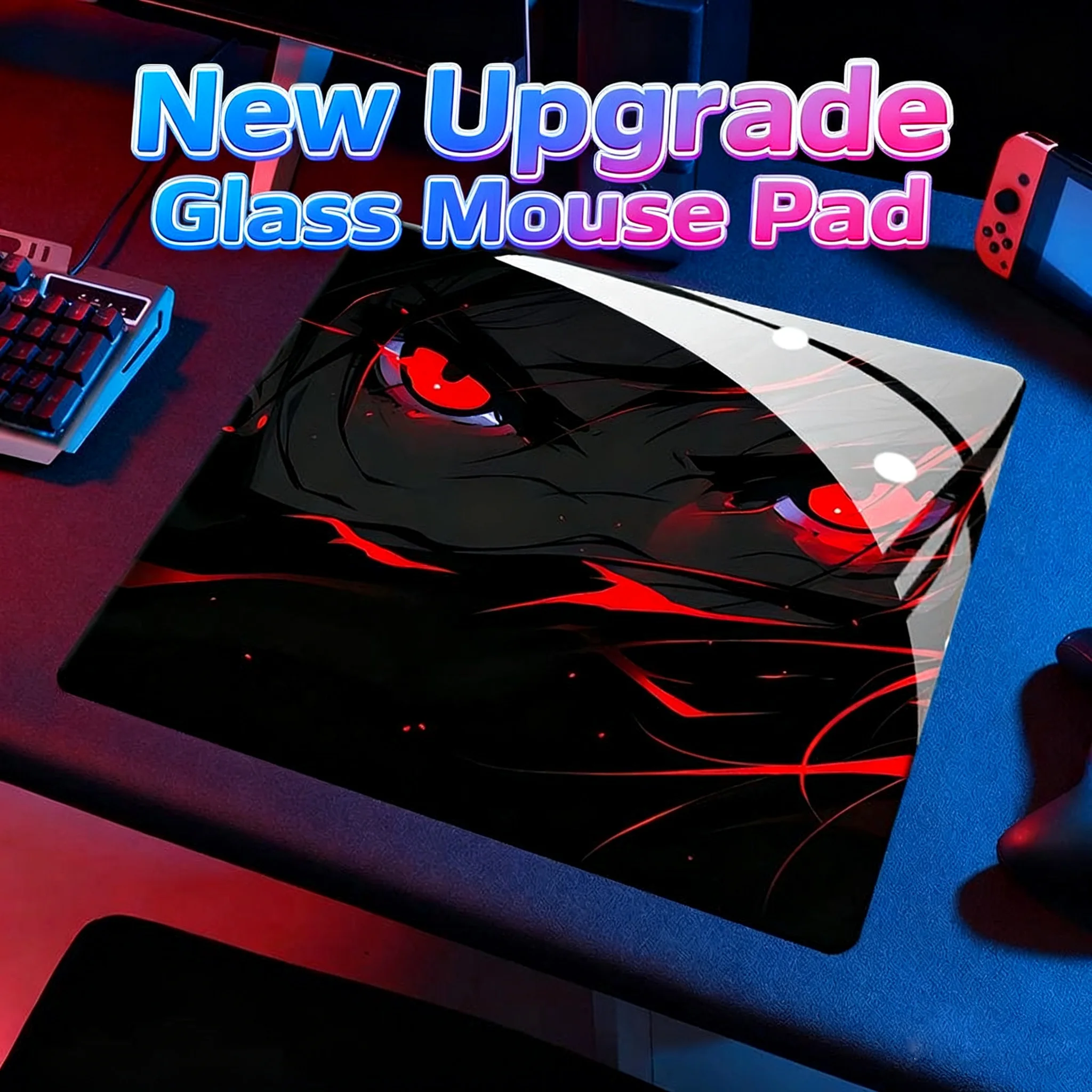Mouse pad de vidro para jogos, padrão legal personalizado, superfície fosca suave, mesa de vidro temperado, e-sports, fps, jogo, mouse pad de vidro