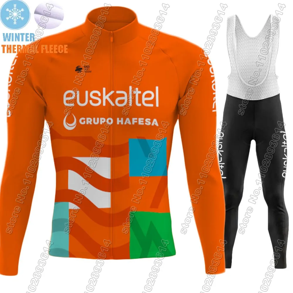 New Euskaltel Euskadi Team 2024 Cycling Jersey Set Summer Mens Long Sleeve Clothing Suit MTB Bike Road Pants Bib Ropa Ciclismo