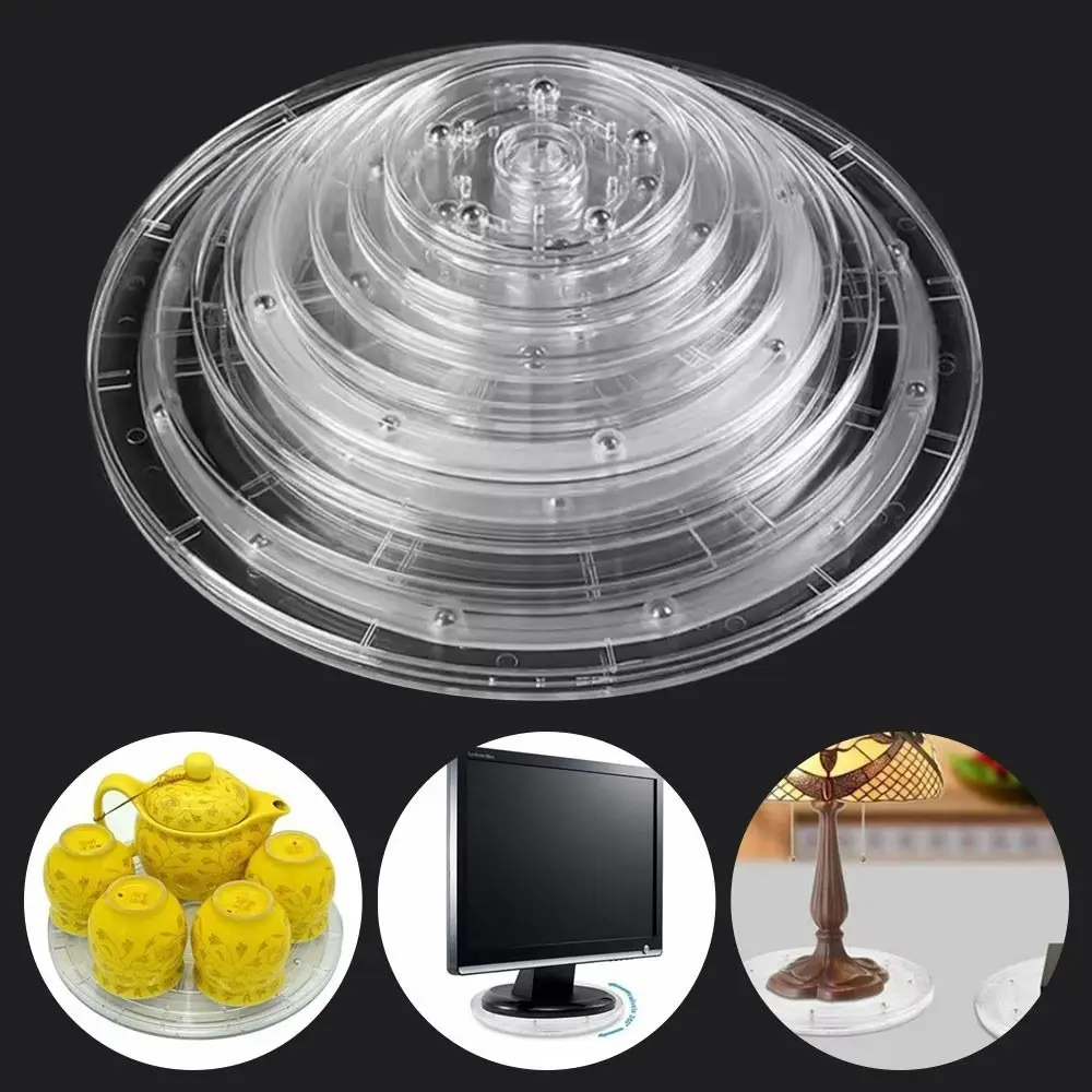 New 360 Rotating Acrylic Turntable Transparent Round Base Display Stand Multifunctional Swivel Plates Lazy Susan Jewelry Decor