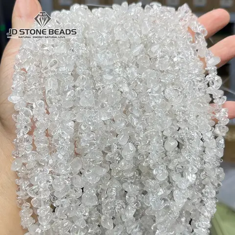 32" Inch Natural Rock Quartz Chips Beads Irregular Freeform Gravel White Crystal Loose Bead For Jewelry Making Bracelet Necklace