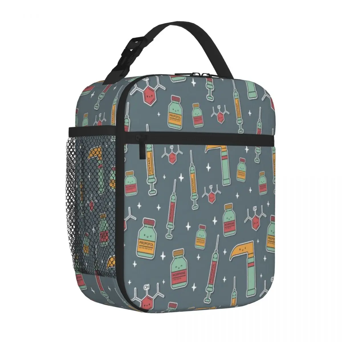 Bestselling Kawaii Anesthesiology Pattern Gift For Anesthesiologist Double Layer Bento Bag Seaside Lunch Cooler Lunch Bag