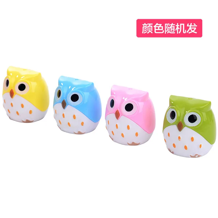 Wholesale Creative Cute Owl Sharpener Stationery Primary School Supplies Wholesale Double Hole Cartoon Pencil Sharpener