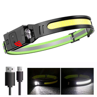 USB Rechargeable LED Induction Headlamp Outdoor Flashlight Headlight 1200mAH Built-in Battery 3 Lighting Modes Head Lam Torch