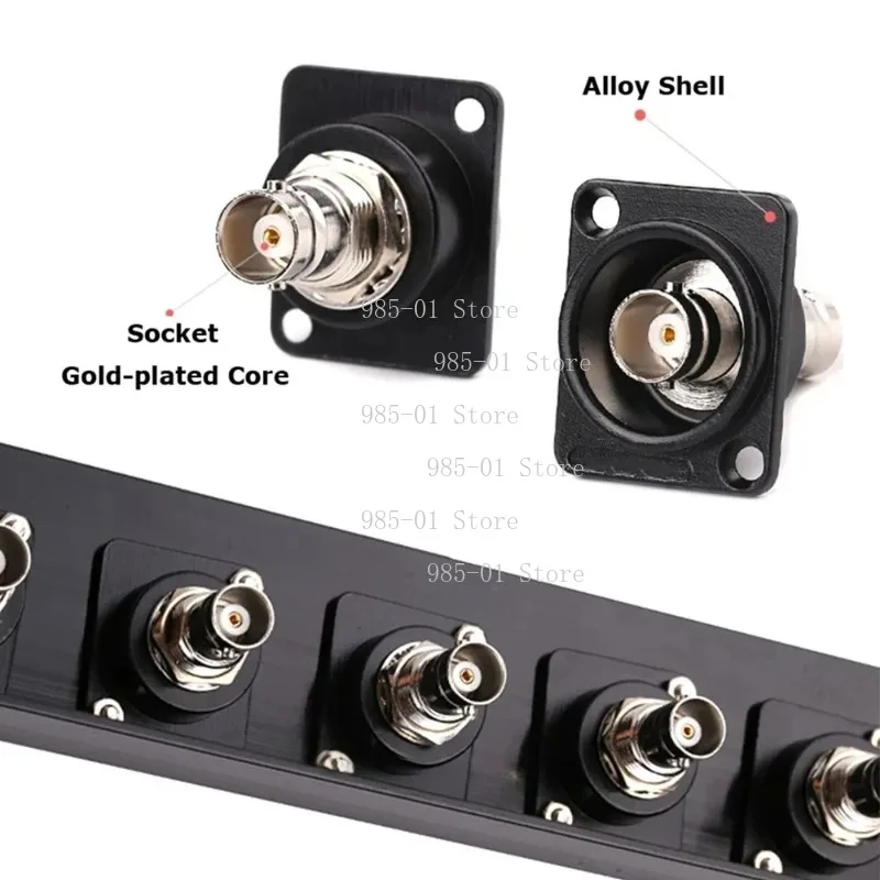 1U Rack Mount BNC Patch Panel, HD-SDI 3G-SDI Video Cabinet Jumper Connector in 4 to 16 Way
