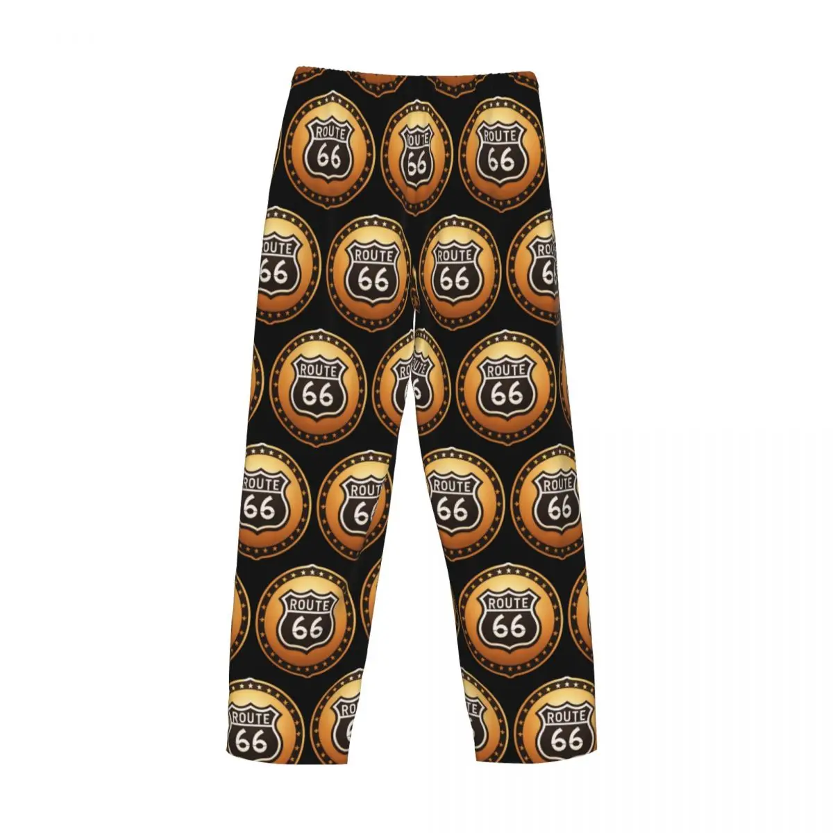 Calça de pijama masculina personalizada, fundo para dormir esticado com bolsos, roupa de dormir EUA Highway Route 66