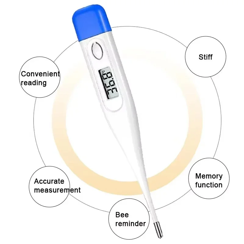1 PC Digital Thermometer Good Quality Clinical Oral Underarm Rectal Test Baby Adult Fever Temperature Basal Rigid Tip Termometer image 3
