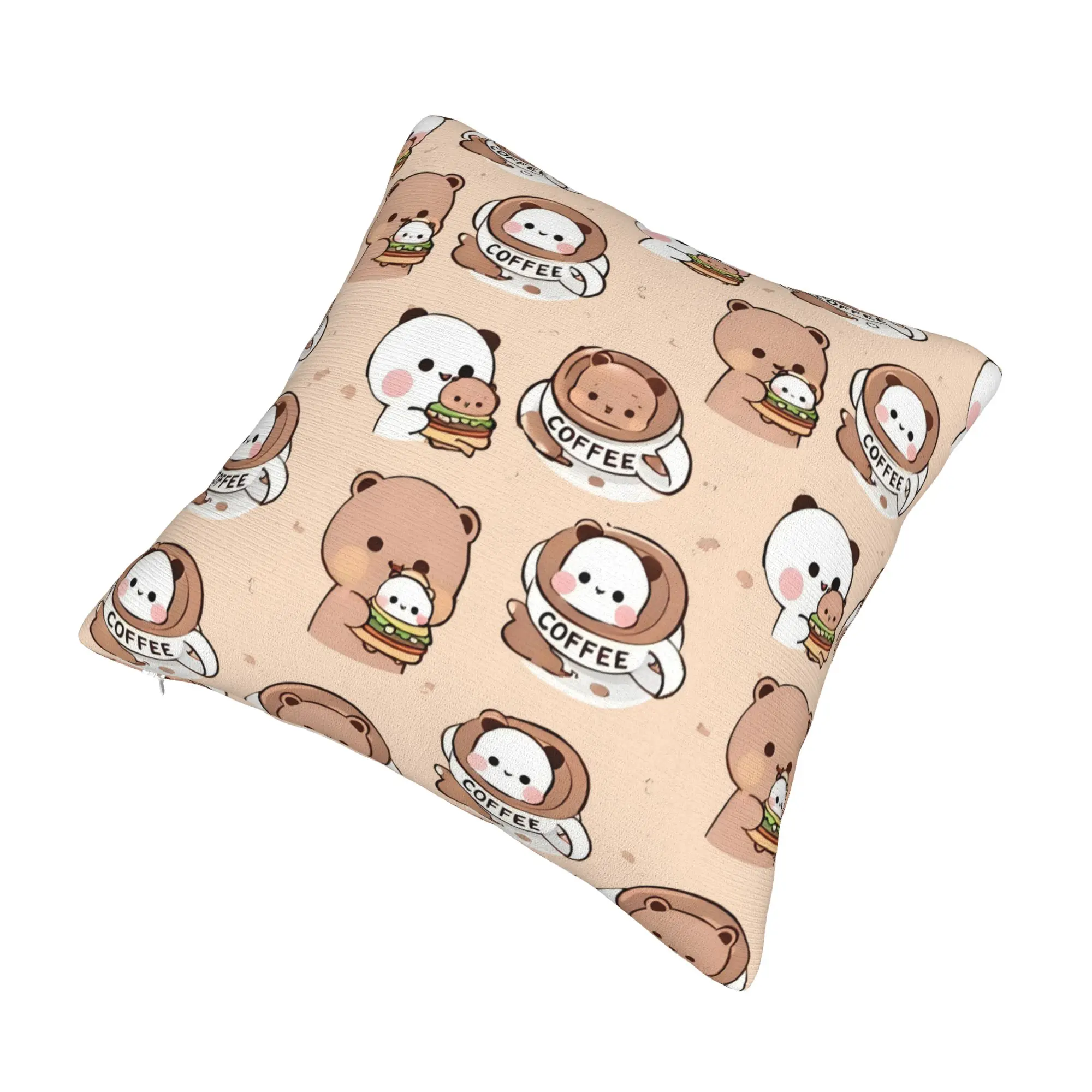 Anime Bubu Dudu  Modern Throw Pillow Cover Home Decorative Peach And Goma Cushion