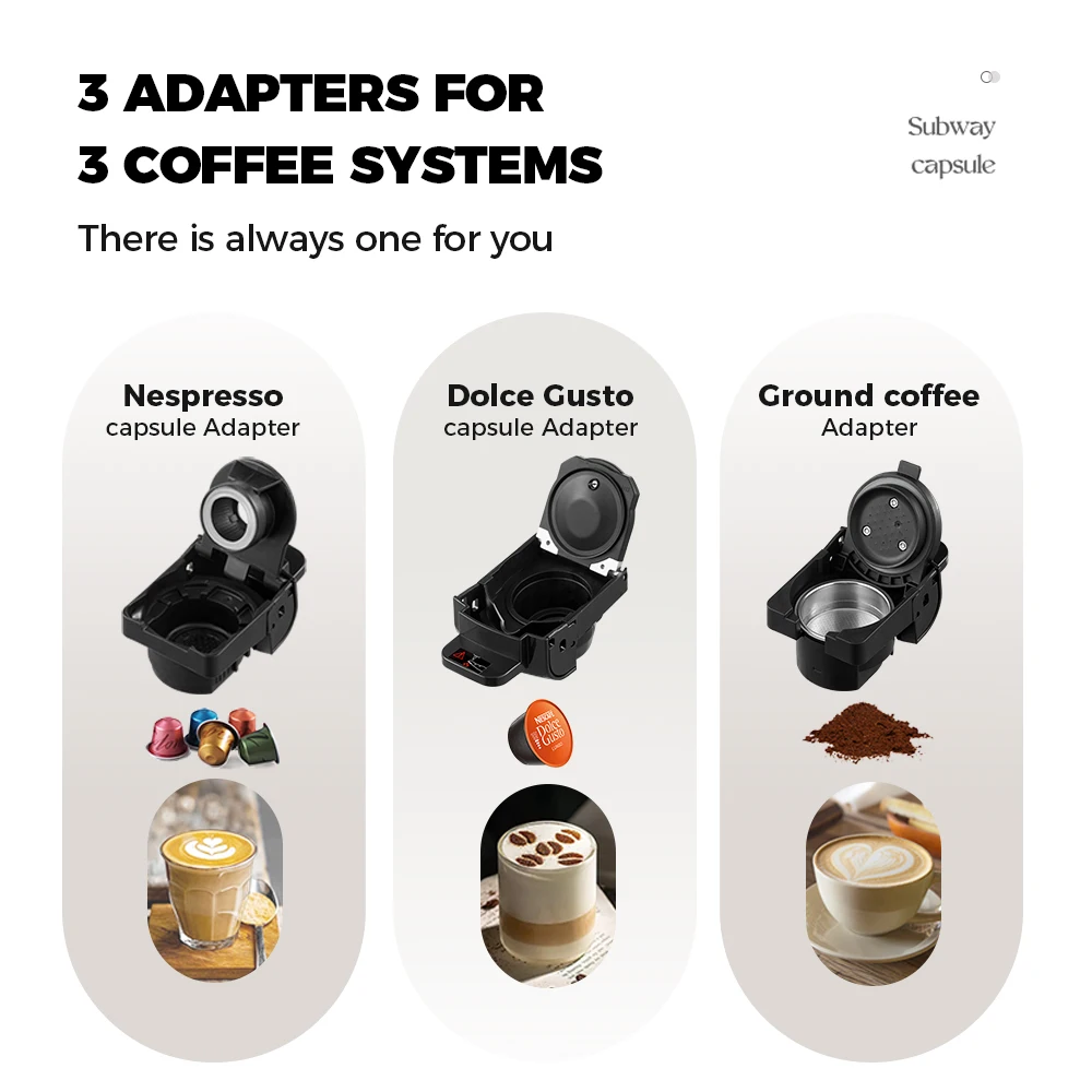 for 3 In 1 NP Capsule Machine Single Cup 19 Bar Pump Multiple Capsule Coffee Maker