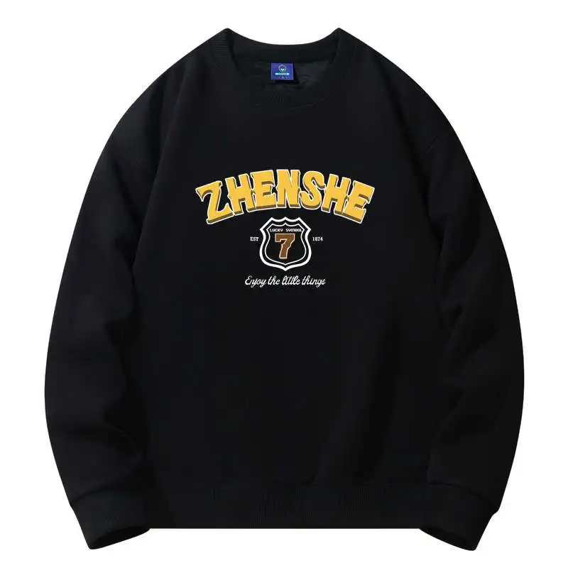 

Мужская толстовка с круглым вырезом и флисовой подкладкой, свободного кроя, в стиле INS, осенне-зимняя, новая, удобная, для повседневной носки, уличный стиль