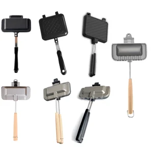 Hot Dog Non -Stick Aluminium Turl -Kurven, Brotbrends Frühstücksmaschine, Sandwichhersteller, Waffelpfannkuchen -Kochen, Grillform 12 Hauptverkaufs -Sandwicheira -Waffel - №10