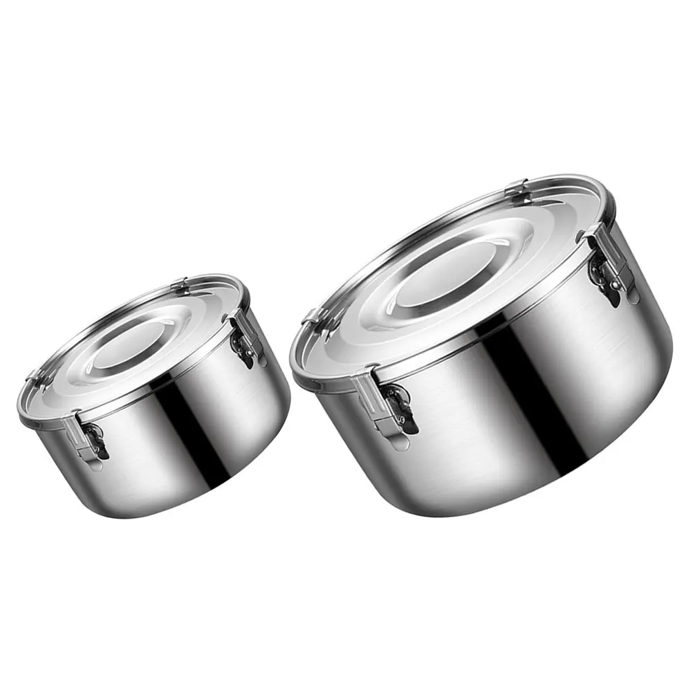 

2Pcs Stainless Steel Bento Box 12Cm 14Cm Leakproof Airtight Food Container for Picnic Lunch Outdoor Camping Portable Meal Box