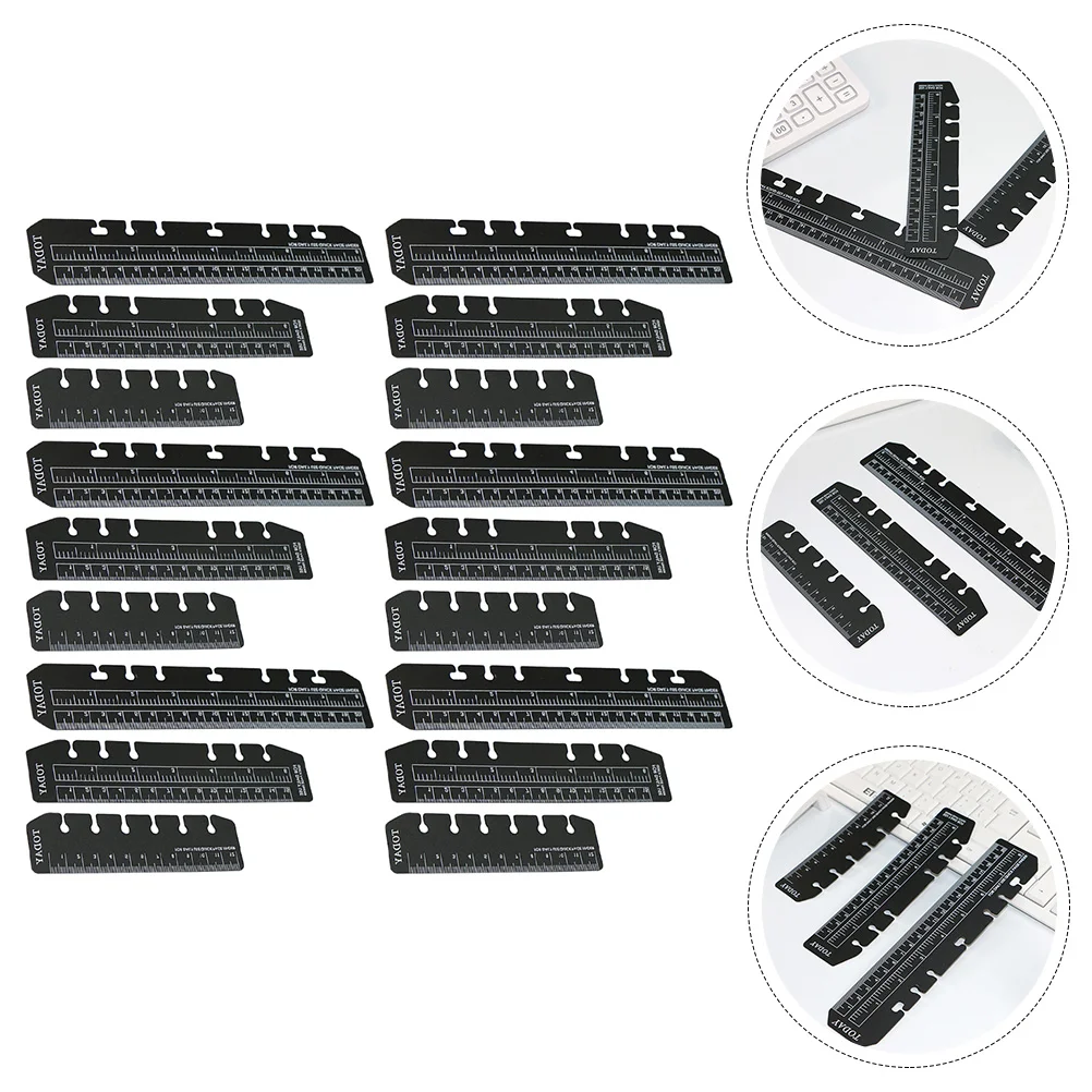 

18 Pcs Tabs Loose-leaf Bookmark Ruler Portable Planner Multi-function Page Marker Plastic Black Household Accessory Student