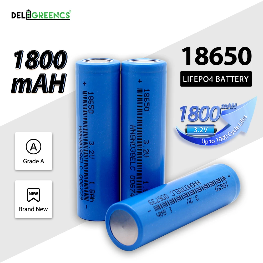 1800mAh 18650 Battery 3.2V LiFePO4 Rechargeable Lithium Battery For Toys Electric Tools Headlamp Flashlight DIY Battery Pack