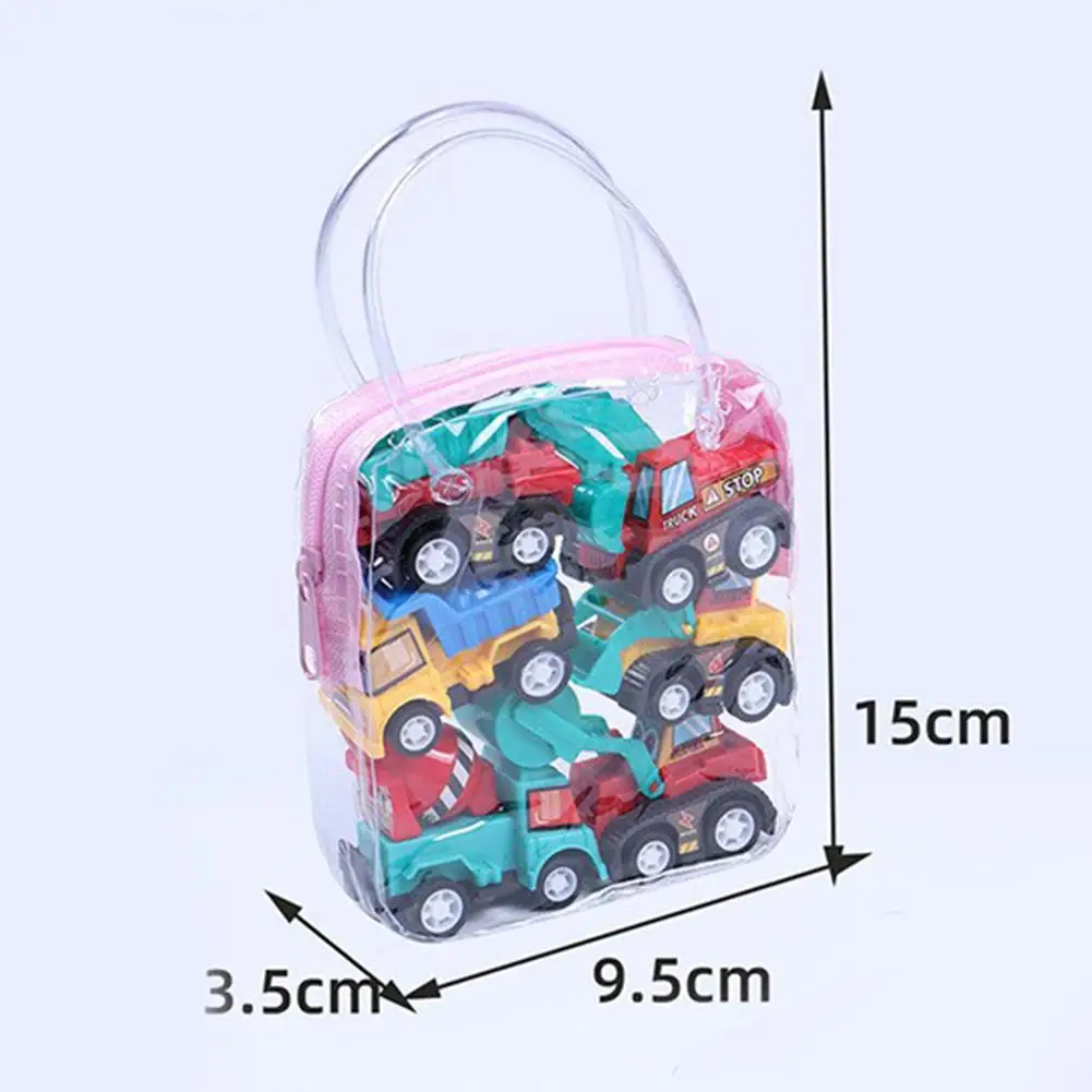 6pcs Car Model Toy Pull Back Car Toys Mobile Vehicle Fire Truck Taxi Model Kid Mini Cars Boy Toys Gift Diecasts Toy for Children view 6