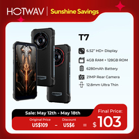 [World Premeire] HOTWAV T7 Rugged Smartphone 6.52'' HD+ Ultra Thin 6280mAh Battery MobilePhone 21MP Rear Android 13 Cellphone