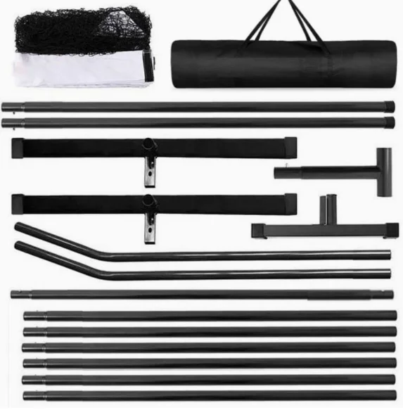 شبكة تنس قابلة للفصل بطول 6.7 متر و22 قدم مع كرة اختيار عمود قياسية، إطار شبكي خارجي سهل الحركة، منتج رياضي وترفيهي