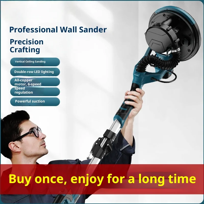 9-Inch 225 Folding Wall Sander Putty Sandpaper Machine Self-Cleaning Dual Lights Lijadora De Pared Lijadora De Paredes Y Techos