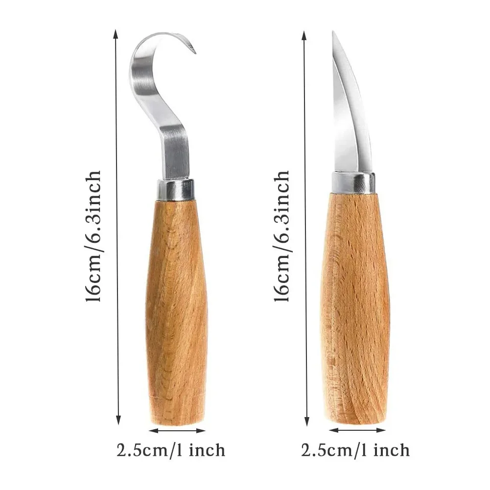 Wood Carving Knife Chisel Hook Knife Carving Tools Ergonomic Woodworking Spoon Durable Crooked Beginners Sculptural Professional image 6