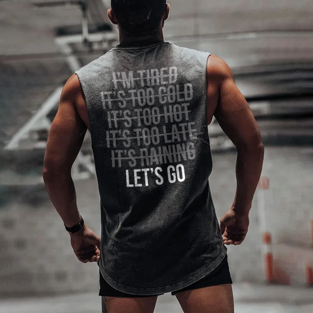 

Men's letter printed fitness and leisure sports vest