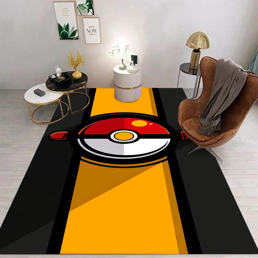 MINISO Poke Ball Pokemon tarjeta alfombra dibujos animados sala de estar dormitorio cocina sofá balcón alfombra antideslizante lavable decoración del hogar Mat