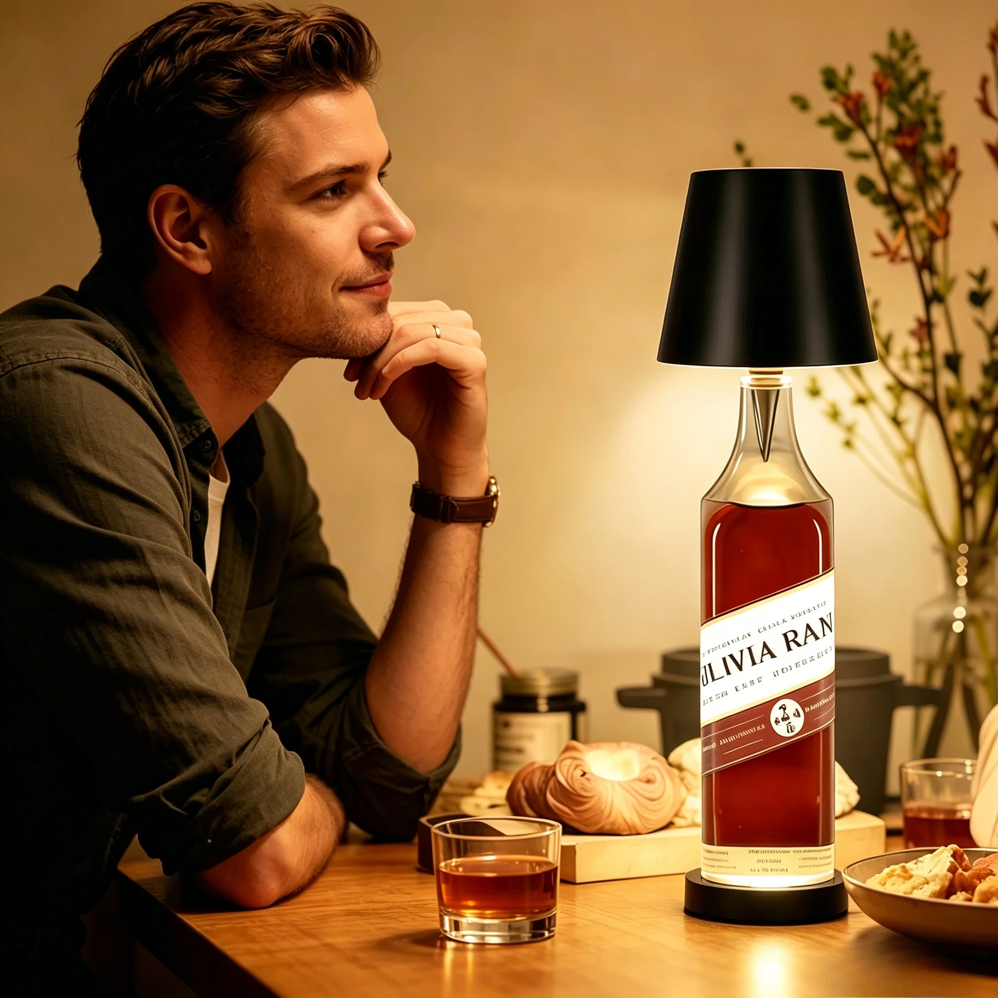 Wireless Wine Bottle Lamp USB Rechargeable Control 3 Colors and Stepless Dimming Table Light For Bar Club Cafe Atmosphere Decor