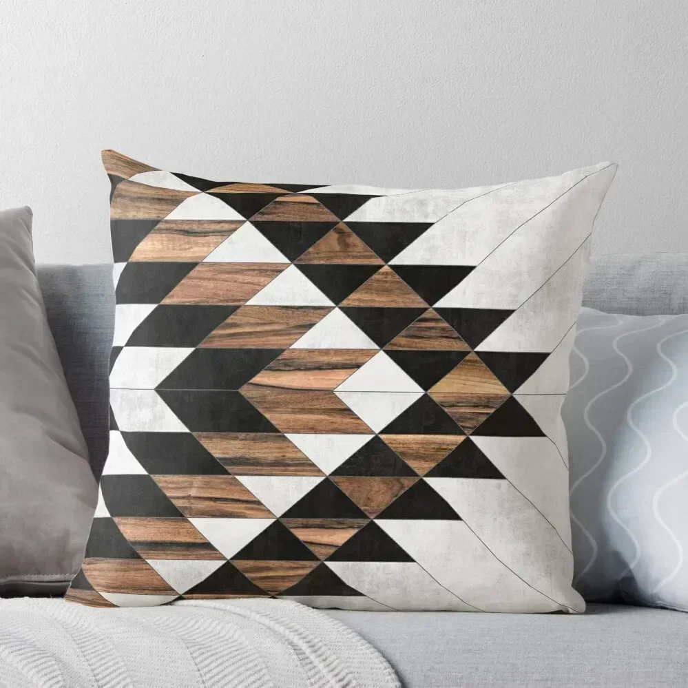 

Urban Tribal Pattern No.9 - Aztec - Concrete and Wood Throw Pillow Decorative Cushion Cover christmas ornaments 2025 pillow