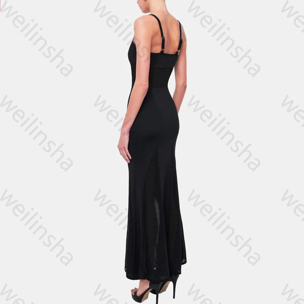 فساتين سهرة أنيقة بدون أكمام بحزام سباغيتي فستان مثير للمشاهير بدون ظهر فساتين حفلات رائعة عالية الجودة حسب الطلب