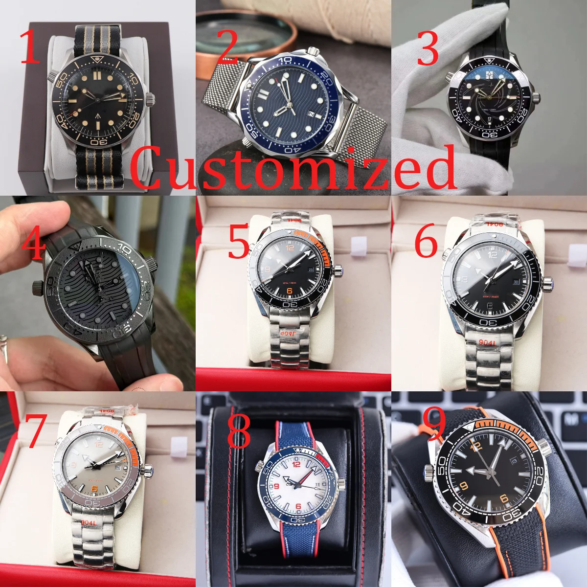 Men's Watch Fashion Steel Strip Personalized Large Dial Trendy Waterproof Sports Business Niche Quartz Watch Can Be Customized