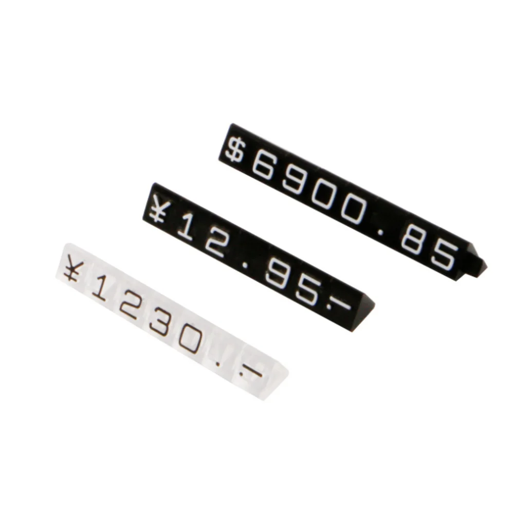 Mini Jewelry Price Display Cube Number Adjustable Yuan RMB Dollar Pricing Sign Tablets Stand Arabic Numerals Block Kit