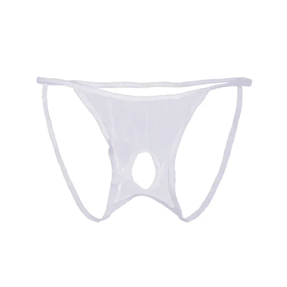 Men's Low Waist Thong Tback Underwear, Transparent and Sexy Design, Tag Size Waist 66 7 90cm, Polyamide/Nylon Material