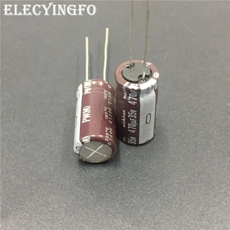 

20pcs 470uF 35V NICHICON PW Series 10x20mm Low Impedance Long Life 35V470uF Aluminum Electrolytic capacitor