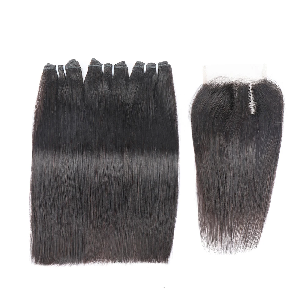 Bliss Straight Cabelo Humano Pacotes 100% Cabelo Humano Lace Weave Pacotes com Encerramento Reto 1/3/4 Pcs/Lot Extensão Do Cabelo Virgem