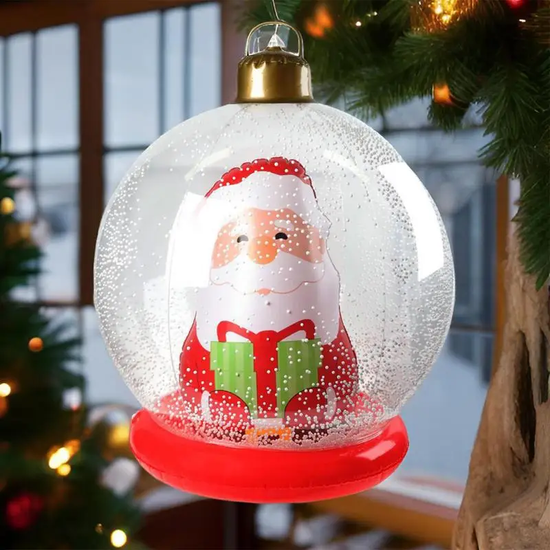 Giant Inflatable Christmas Ball Christmas PVC Inflatable Decorated Ball Transparent Giant Big Large Balls Xmas Tree Decorations