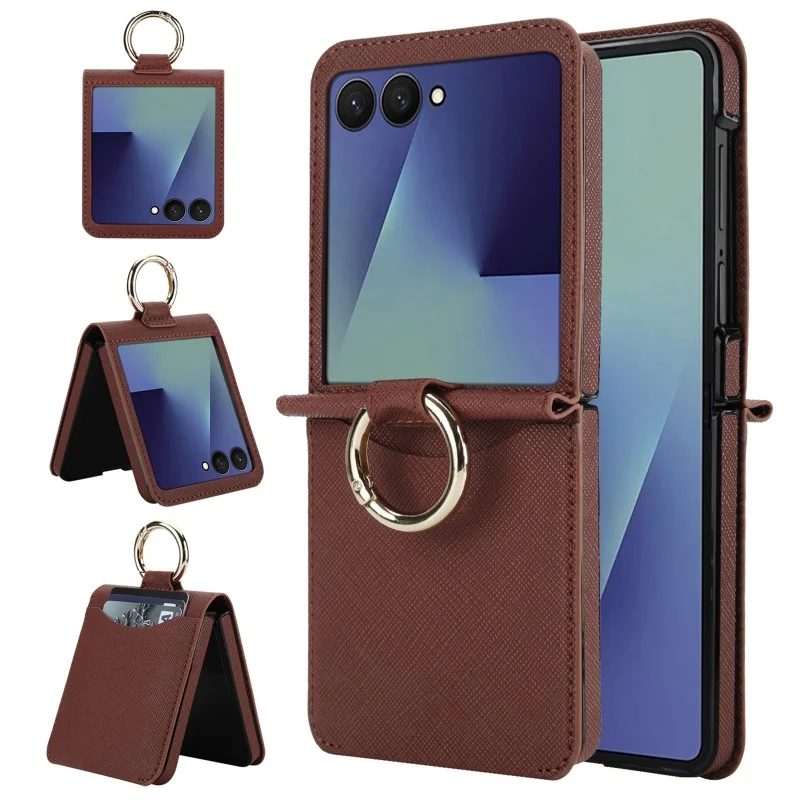 

Flip Leather Case For Samsung Galaxy Z Flip7 Z Flip 7 6 5 4 3 Flip Case Phone Case Retro Phone Cover Shockproof Cards Pocket