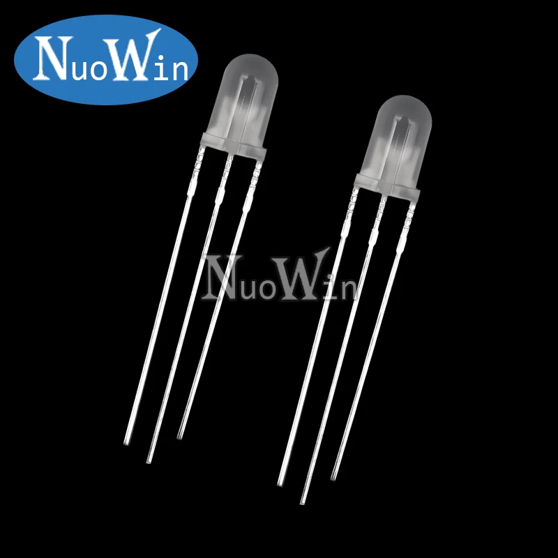 50pcs/lot 5MM Round Clear / Fog Two Colors Common Anode / Cathode LED Red & Green / Blue Bi-Color 3 Pins Light Emitting Diode