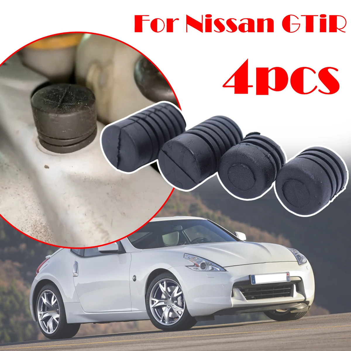 4 Uds para Nissan GTiR Homy Elgrand Isuzu Filly capó de coche ojal manga de montaje capó cojín aislante accesorios de amortiguador de goma