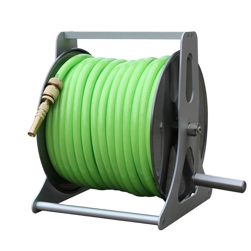 Durable Stainless Steel Hose Reel With Telescopic Handle For Garden Watering