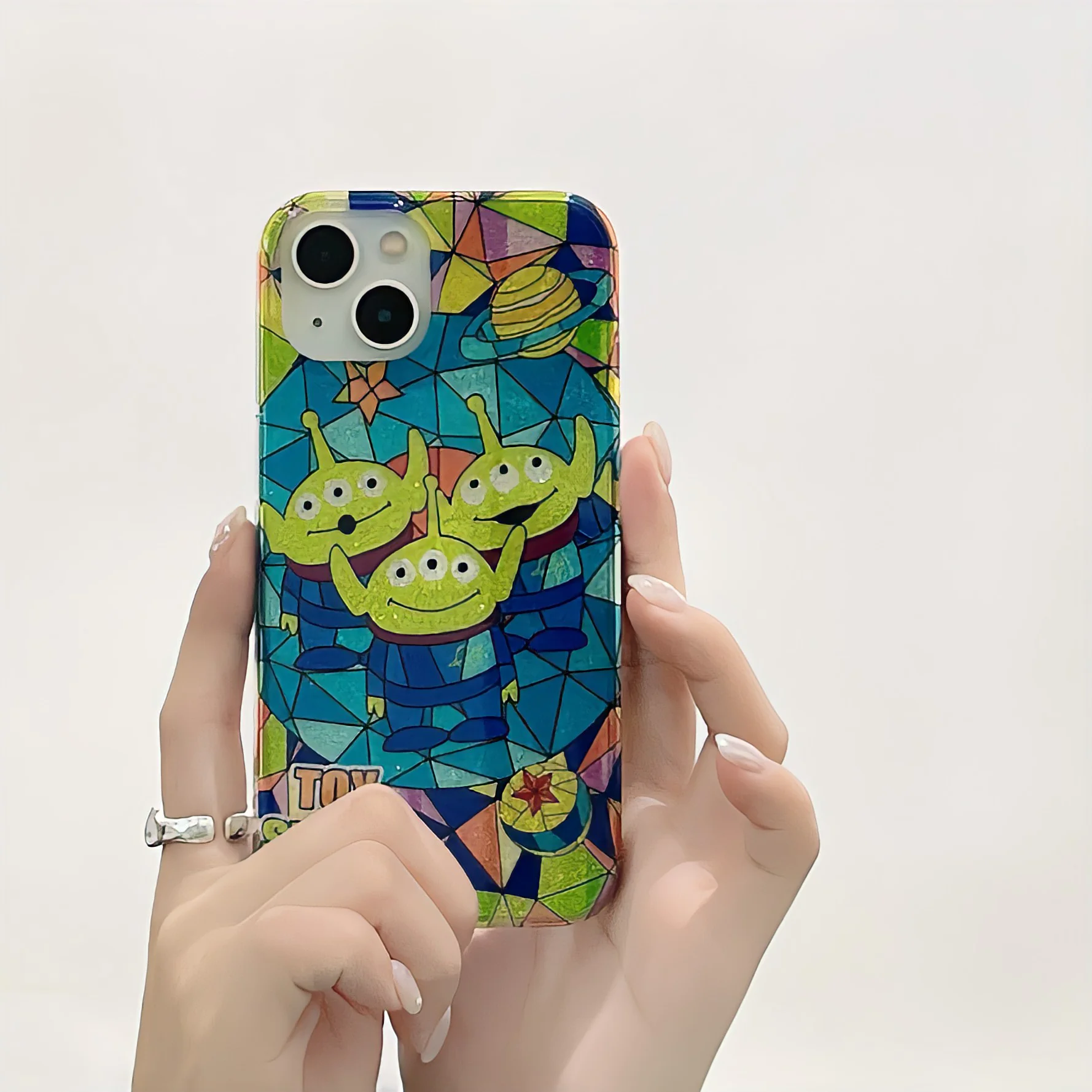 Cute Cartoon Phone Case for iPhone, Toy Story Alien, Soft Bumper Silicone, Hard Cover, Cool, Anime, 11, 12, 13, 14, 15 Pro Max