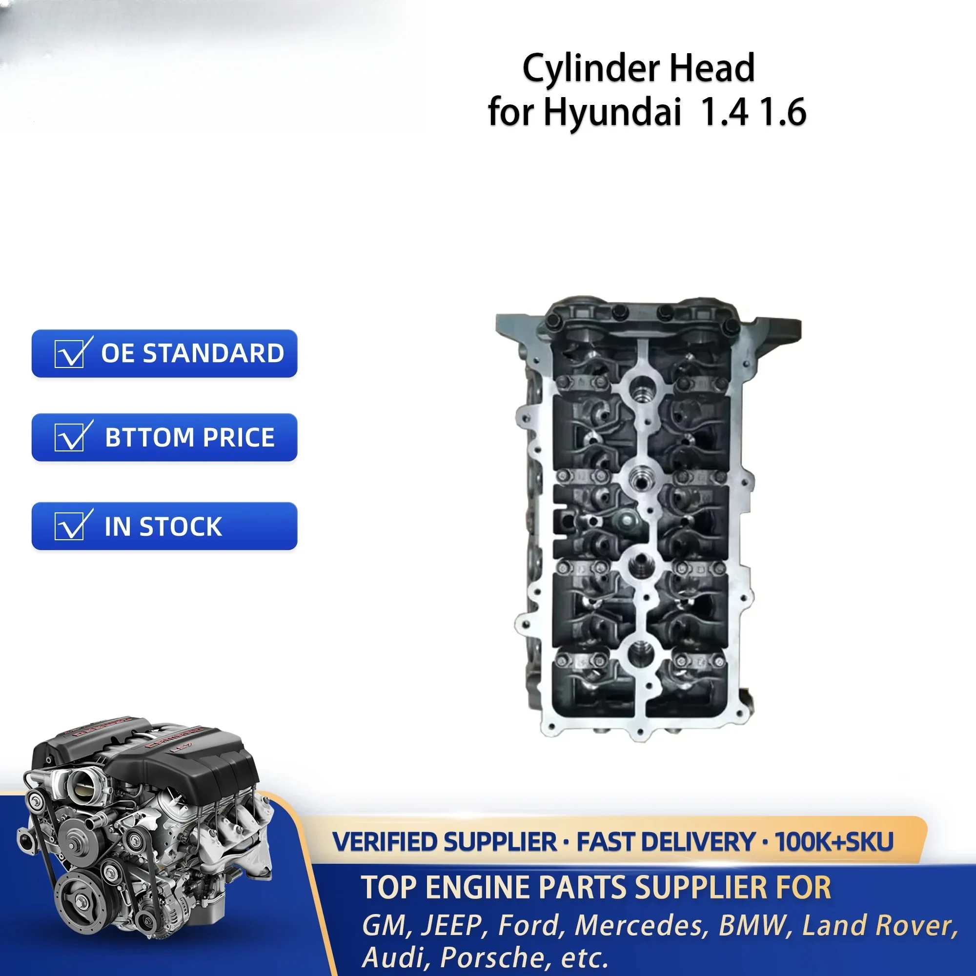 Auto Engine Parts Cylinder Head for H-yundai G4FC 1.4 1.6 221002B001 221002B002 221002B001 221002B002 1020111006