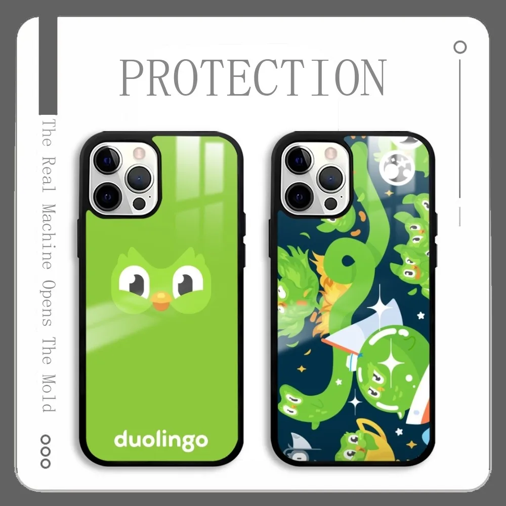 

D-Duolingo O-Owl Cute Phone Case For IPhone 16 15 14 13 12 11 Pro Xs Max Mini Plus Celulares Hard Funda