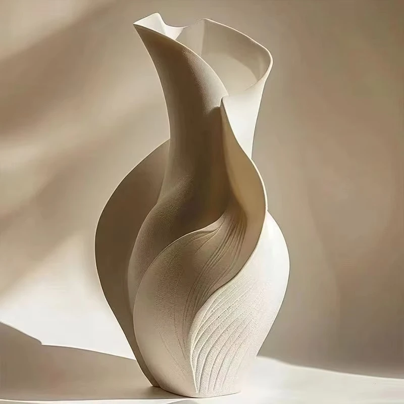 Nordic Ceramic Vase Abstract Grass Dried Real Flower Living Dinning Room Cabinet Office Desktop Decoration Gift