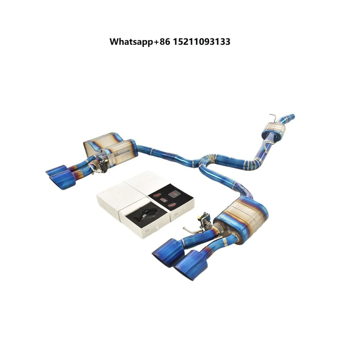 Titanium Blue Burnt High Performance Catback Exhaust Muffler System Pipes